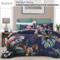 Bianca Balwyn Navy Cotton Sateen Botanical Quilt Cover Set – Queen
