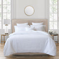 Bianca Byron White Quilt Cover Set Queen - Jacquard Circle Design, Soft Touch - SuperSaverAU - view 1