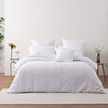 Bianca Cosmo Chenille Geometric Quilt Cover Set - White, King