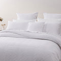Bianca Cosmo Chenille Geometric Quilt Cover Set - White, King