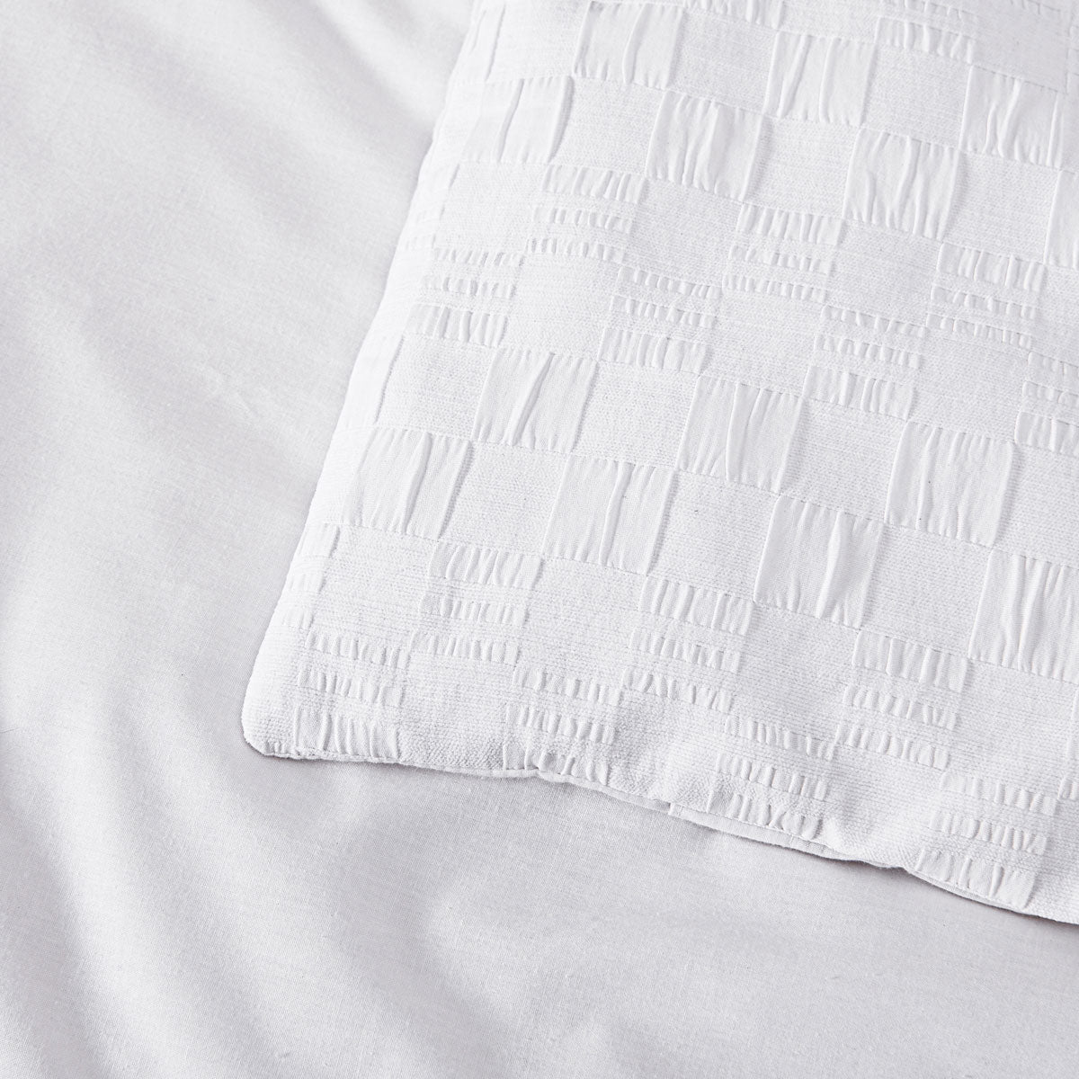 Bianca Cosmo Chenille Geometric Quilt Cover Set - White, King