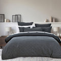 Bianca Hallston Charcoal Pre-Washed Cotton Quilt Cover Set – Queen