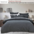 Bianca Hallston Charcoal Pre-Washed Cotton Quilt Cover Set – Queen