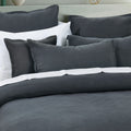 Bianca Hallston Charcoal Pre-Washed Cotton Quilt Cover Set – Super King