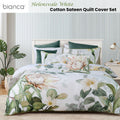 Bianca Helensvale White Floral Quilt Cover Set Double - Cotton Sateen - SuperSaverAU - view 2