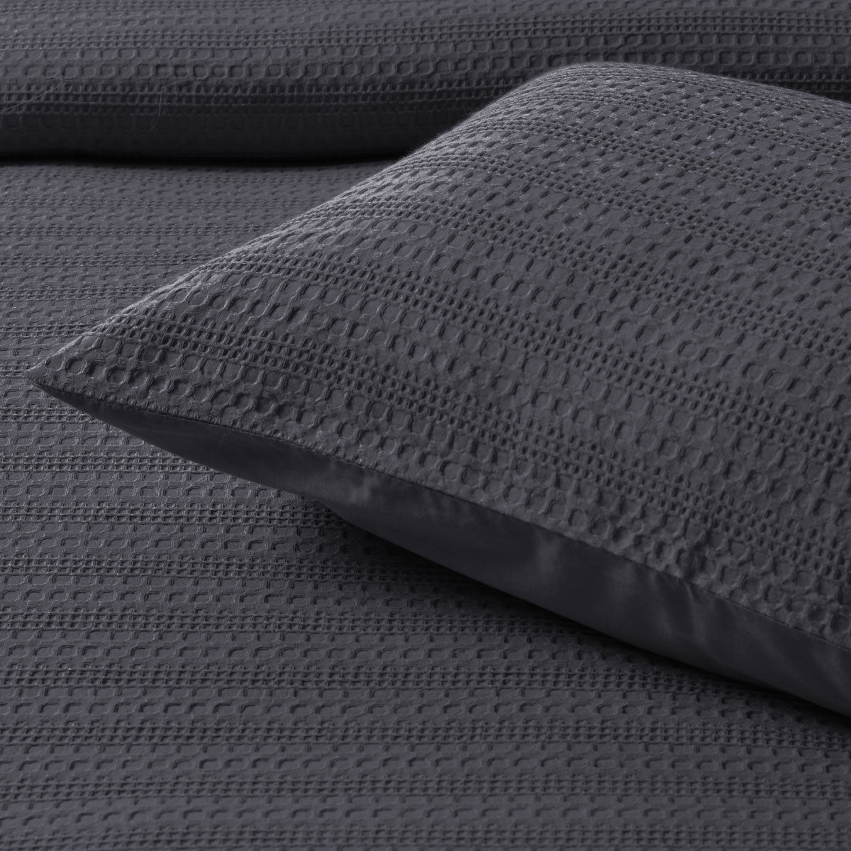 Bianca Kahlani Charcoal Waffle Quilt Cover Set – King