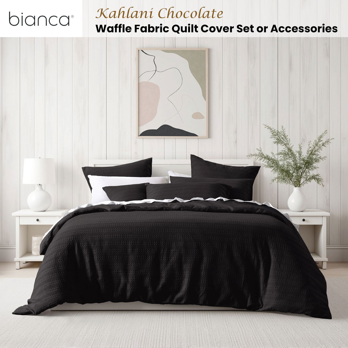 Bianca Kahlani Chocolate Waffle Quilt Cover Set – King
