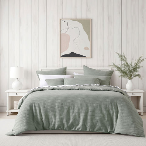 Bianca Kahlani Sage Waffle Quilt Cover Set – Queen