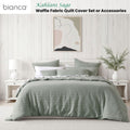 Bianca Kahlani Sage Waffle Quilt Cover Set – Queen