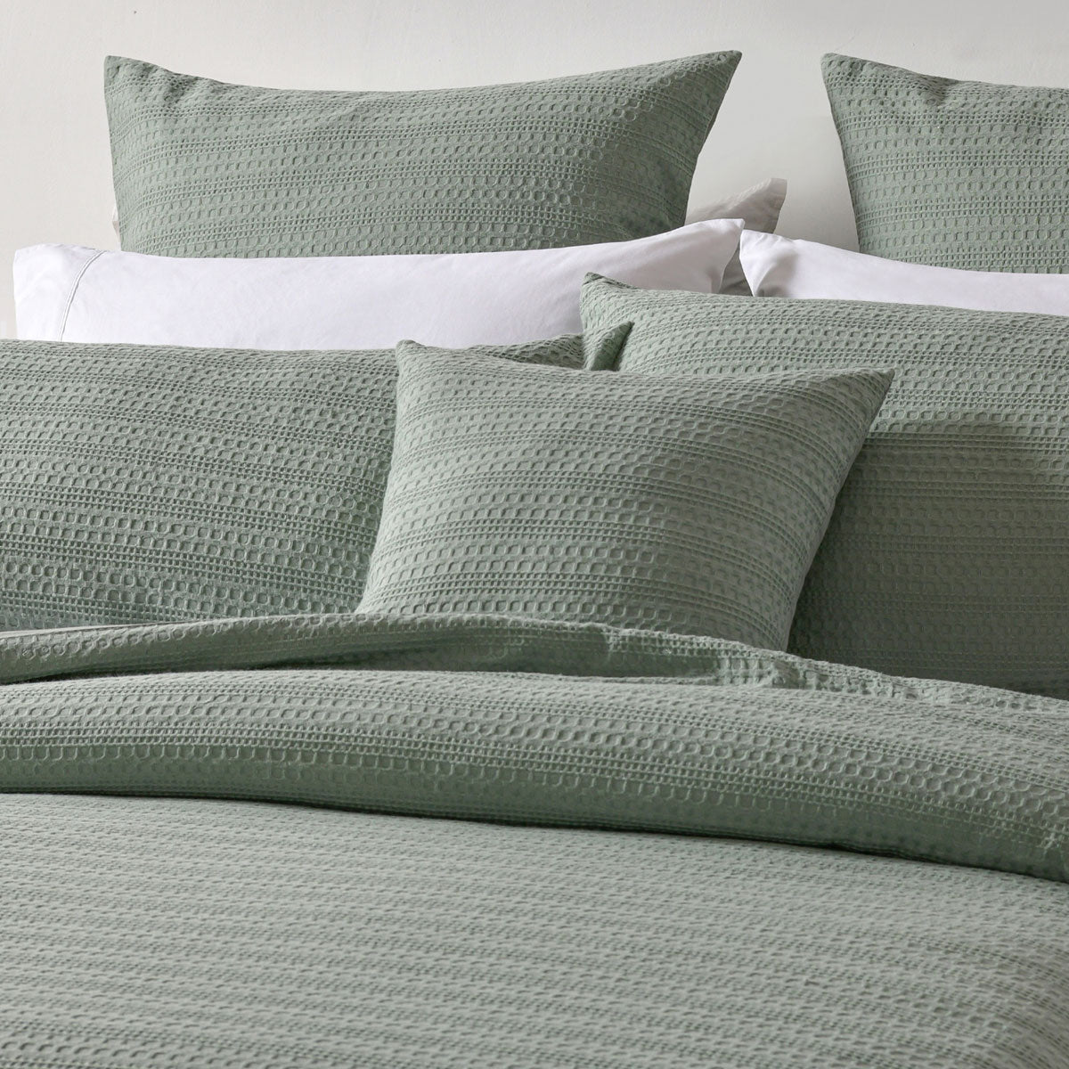 Bianca Kahlani Sage Waffle Quilt Cover Set – Queen