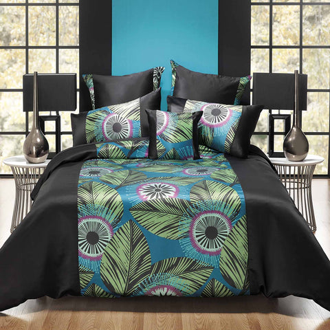 Bianca Kebo Jungle Print Quilt Cover Set - Black, Queen