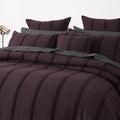 Bianca Malua Jacquard Striped Quilt Cover Set - Grape, Queen