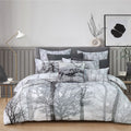 Bianca Myrtleford Grey Quilt Cover Set Queen - Cotton Sateen - SuperSaverAU - view 1