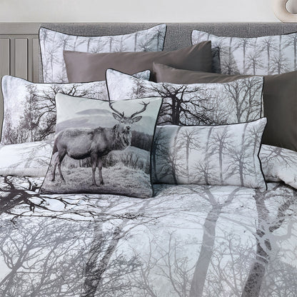Bianca Myrtleford Grey Quilt Cover Set Queen - Cotton Sateen