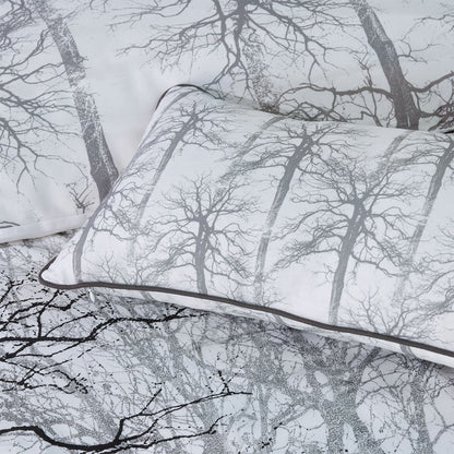 Bianca Myrtleford Grey Quilt Cover Set Queen - Cotton Sateen