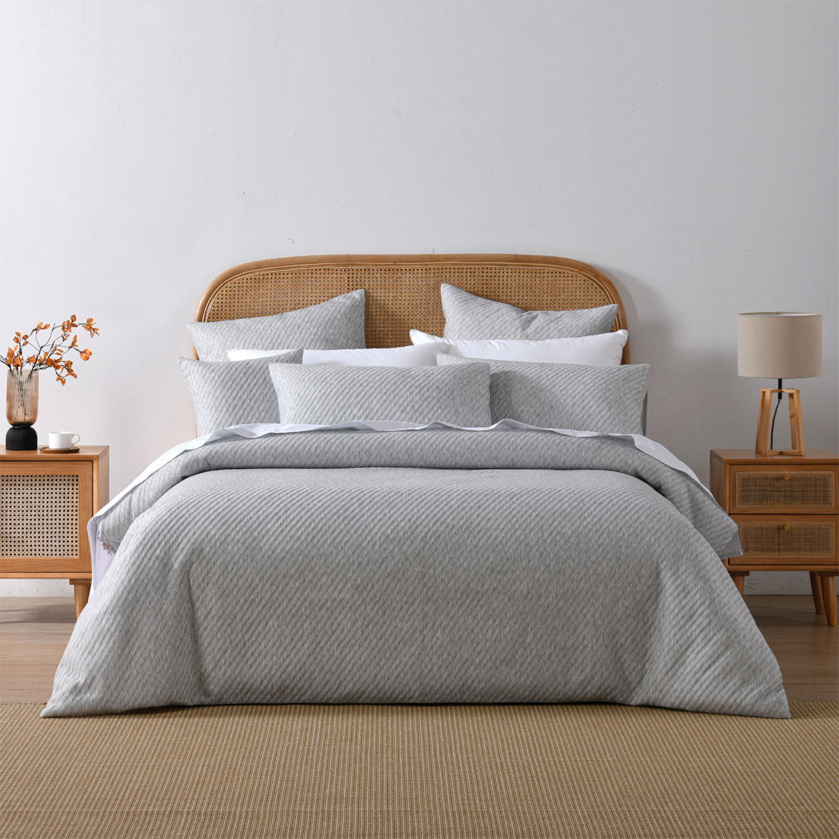 Bianca Pesaro Grey Quilt Cover Set King - Polyester Cotton - SuperSaverAU - view 1