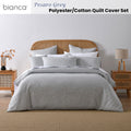 Bianca Pesaro Grey Quilt Cover Set Queen - Polyester Cotton - SuperSaverAU - view 2