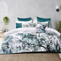 Bianca Sherbrooke White Cotton Sateen Quilt Cover Set Queen - Tree Branch Design - SuperSaverAU - view 1