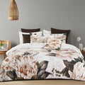 Bianca Somerset White Cotton Sateen Floral Quilt Cover Set – Double