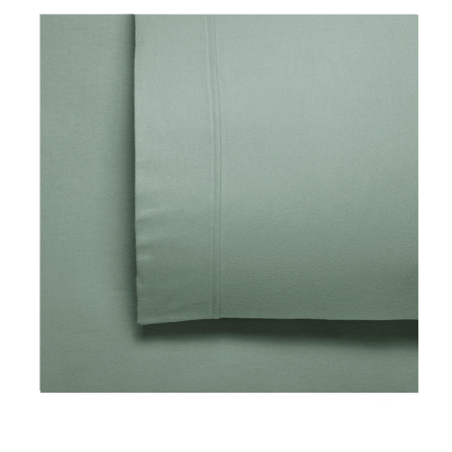 Bianca Fletcher Flannelette Cotton Sheet Set 40cm Wall Sage Queen