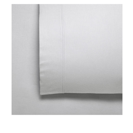Bianca Fletcher Flannelette Cotton Sheet Set Silver King Single 40cm Wall