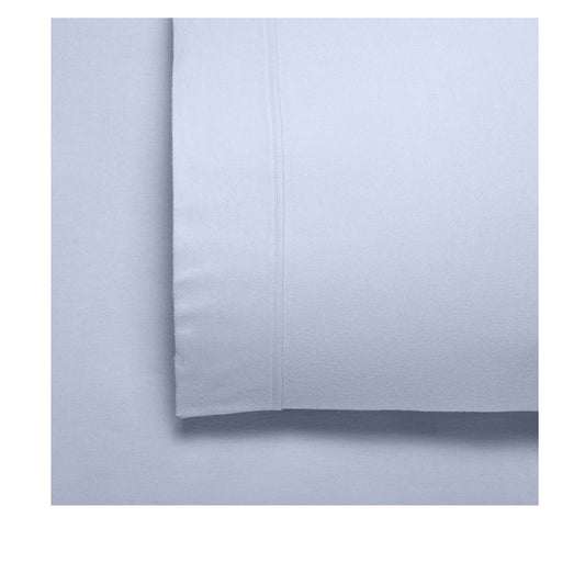 Bianca Fletcher Flannelette Cotton Sheet Set 40cm Wall Steel Blue Queen