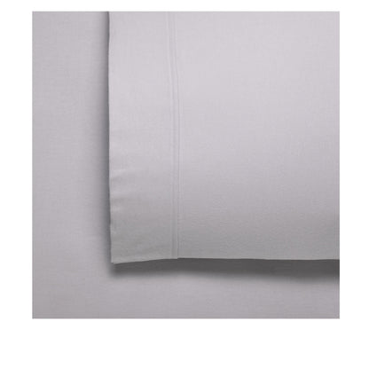 Bianca Fletcher Flannelette Cotton Sheet Set Stone Single 40cm Wall 170GSM