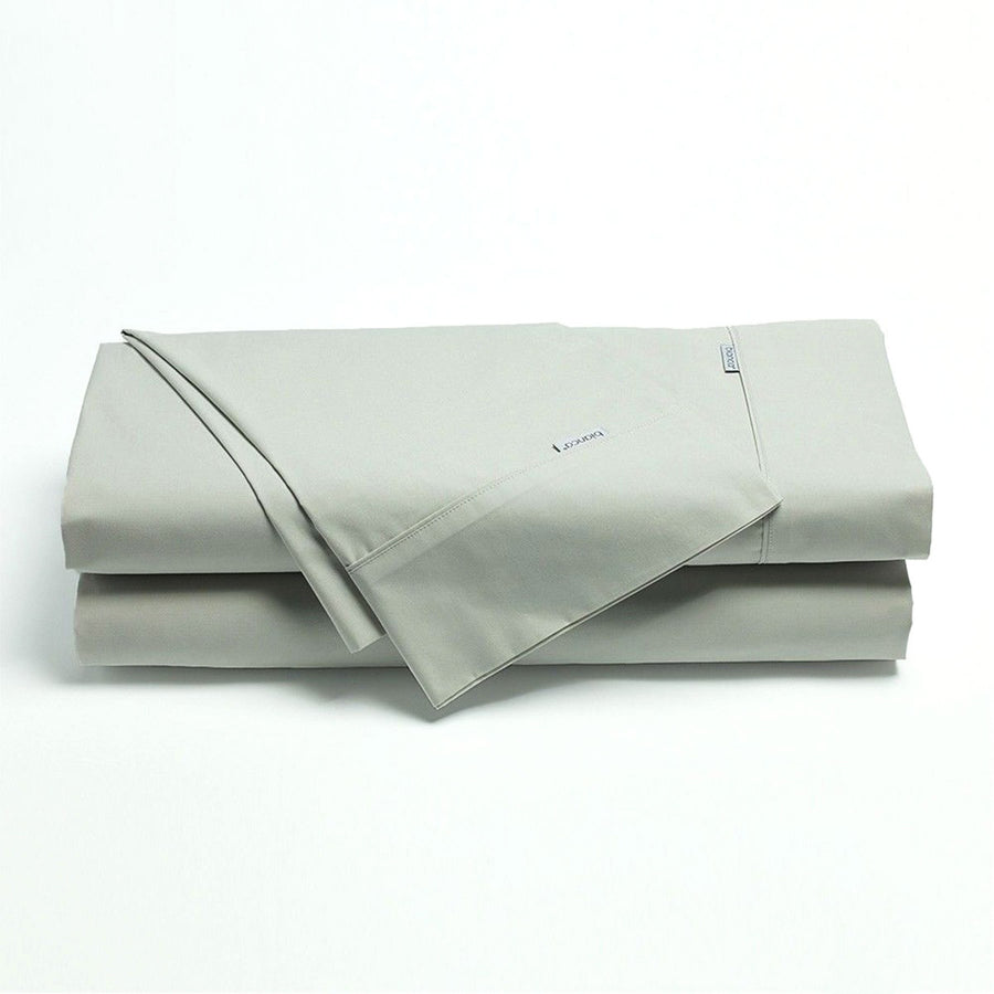 Bianca Heston Cotton Percale Sheet Set 300TC - Silver, Super King