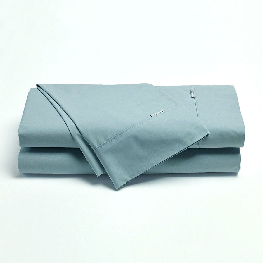 Bianca Heston Cotton Percale Sheet Set with 300TC Finish - Steel Blue, Double