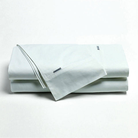 Bianca Heston Cotton Percale Sheet Set with 300TC Finish - White, Long Single