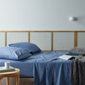 Bianca Natural Sleep Recycled Cotton Bamboo Sheet Set Blue King - 4 Piece - SuperSaverAU - view 1