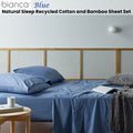 Bianca Natural Sleep Recycled Cotton Bamboo Sheet Set Blue King - 4 Piece - SuperSaverAU - view 2