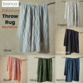 Bianca Johnson Knitted Throw Rug 130 x 160 cm - Soft Acrylic, Machine Washable, Blush - SuperSaverAU - view 2
