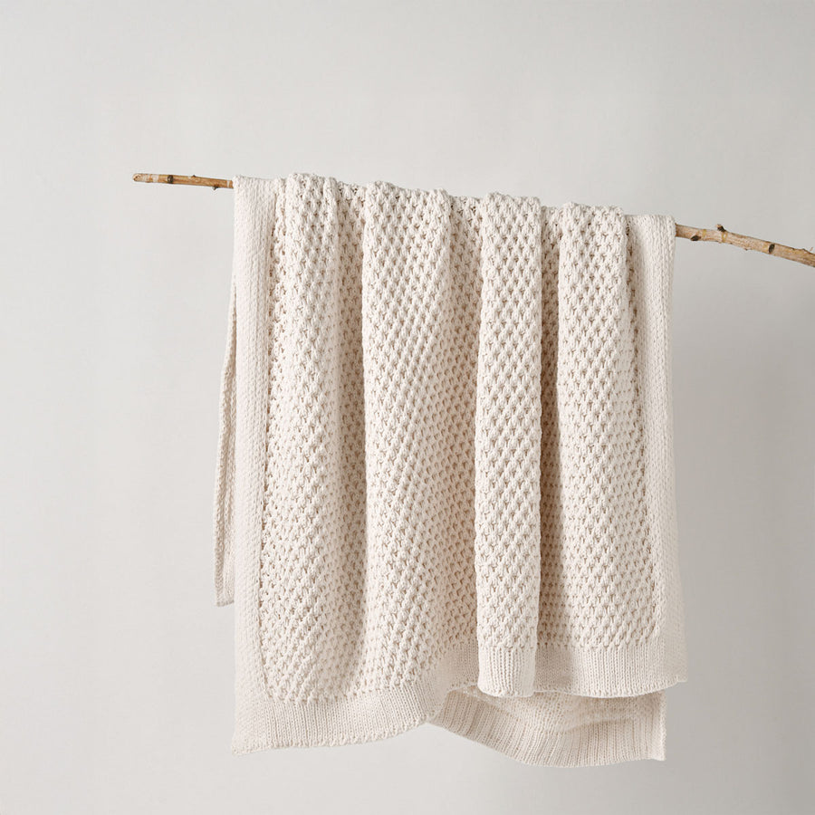 Bianca Sofala Chenille Throw Rug – Cream 130 x 170cm