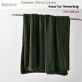 Bianca Tambar Faux Fur Throw Rug – Forest Green 130 x 170cm