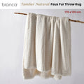 Bianca Tambar Faux Fur Throw Rug – Natural 130 x 170cm