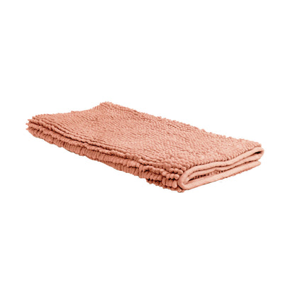 Chenille Toggle Bath Mat 50 x 80cm Coral - Ultra Absorbent, Fast Drying