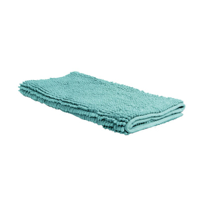Chenille Toggle Bath Mat 50 x 80cm Teal - Ultra Absorbent, Fast Drying