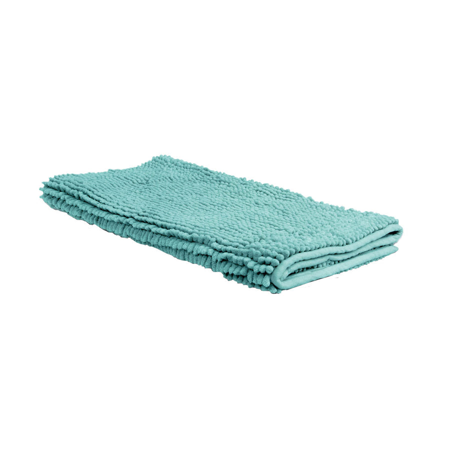 Chenille Toggle Bath Mat 50 x 80cm Teal - Ultra Absorbent, Fast Drying - SuperSaverAU - view 1