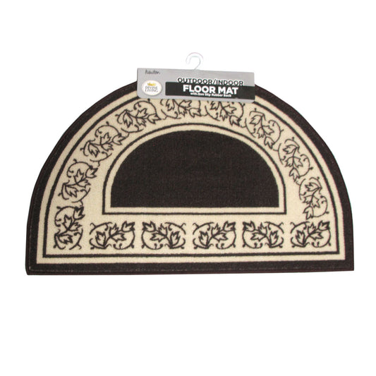 Newton Half Moon Floor Mat 50 x 80cm - Coffee, Non-Skip Rubber Backing