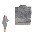Ultra Soft Plush Fleece Bath Robe Grey XL - 190GSM, Solid Colour, Designed in Australia - SuperSaverAU - view 1
