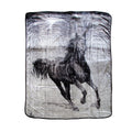 Galloping Horse 375gsm 1 Ply 3D Print Faux Mink Blanket Queen 200x240 cm - SuperSaverAU - view 1