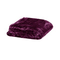 375gsm Solid Faux Mink Blanket Queen 200x240 cm - Warm & Comfortable Plum - SuperSaverAU - view 1