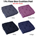 1 Pc Floor Box Cushion Pad 40 x 40 + 8 cm Grey - Soft Polyester, Easy Care - SuperSaverAU - view 1