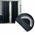 Emporio Hudson Blockout Eyelet Curtains Pair - Black, 137 x 213cm Each