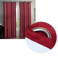 Emporio Hudson Blockout Eyelet Curtains Pair - Cherry Red/Burgundy, 137 x 213cm Each
