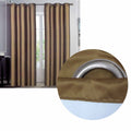 Emporio Hudson Blockout Eyelet Curtains Pair - Camel, 137 x 213cm Each