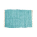 Large Chindi Cotton Handmade Floor Mat with Tassels 90 x 150 cm - Aqua - SuperSaverAU - view 1