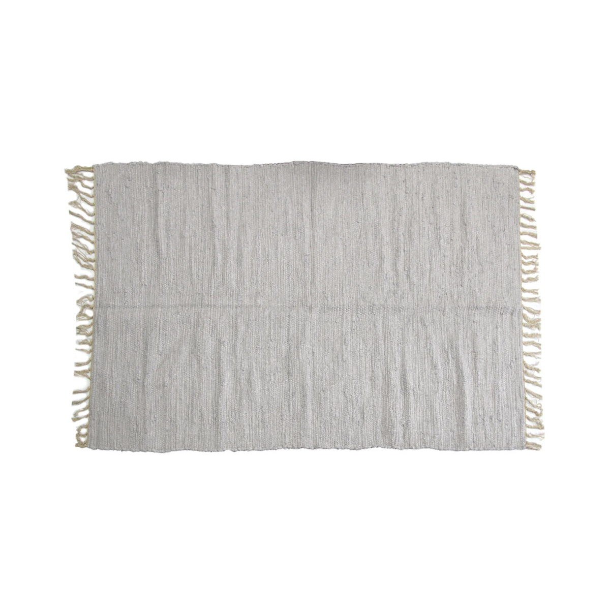 Large Chindi Cotton Handmade Floor Mat with Tassels 90 x 150 cm Silver - SuperSaverAU - view 1