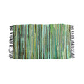 Tonal Chindi Cotton Handmade Floor Mat with Tassels 70 x 120 cm - Green - SuperSaverAU - view 1